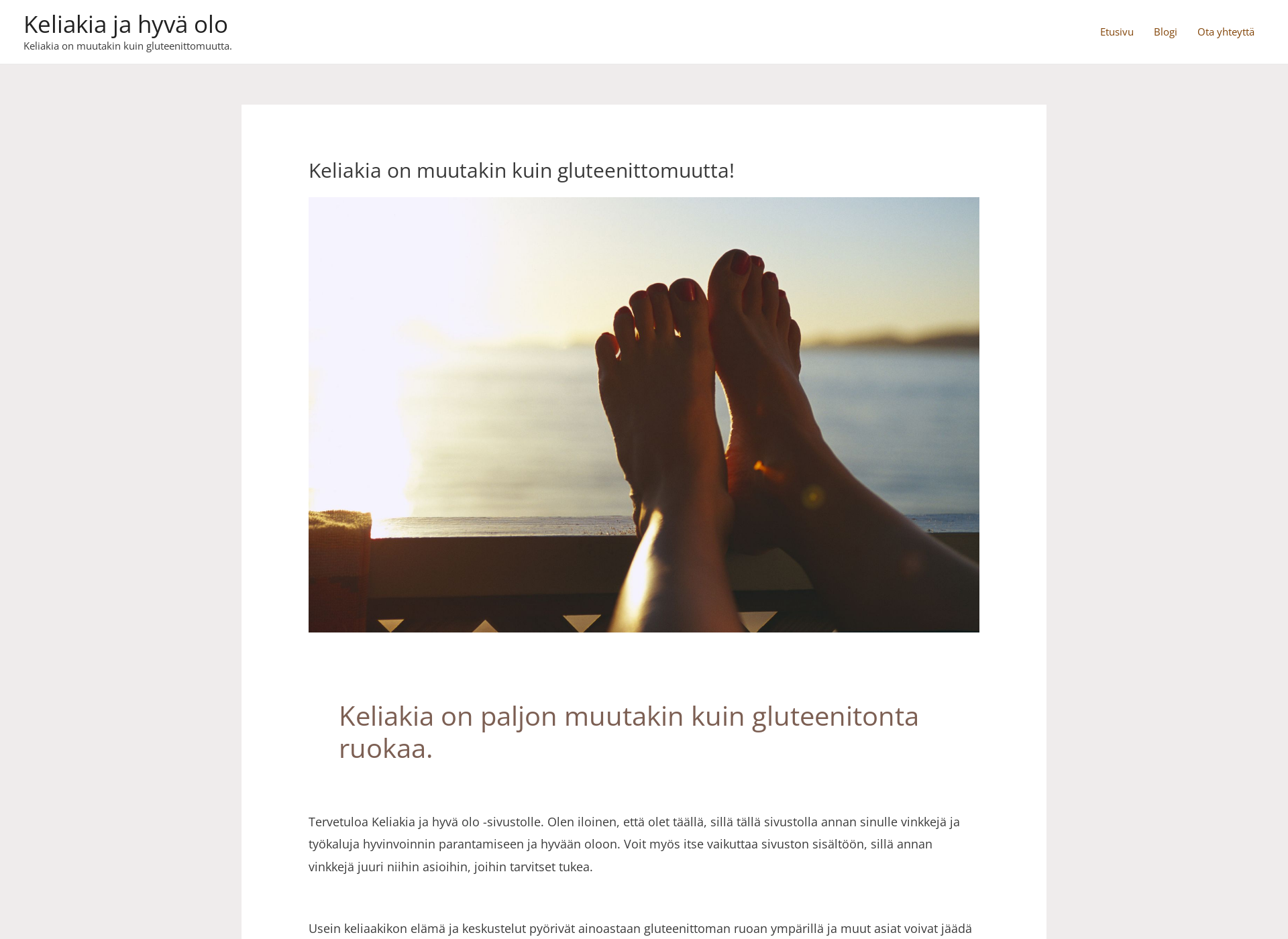 Skärmdump för keliakiajahyvaolo.fi