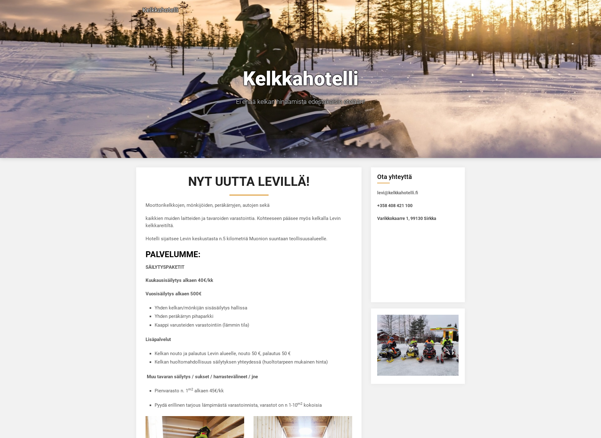 Skärmdump för kelkkahotelli.fi