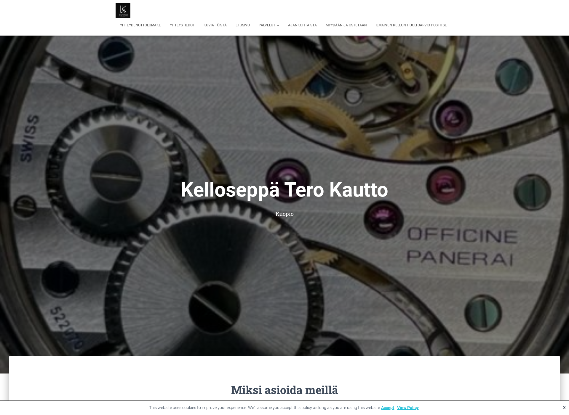 Skärmdump för kelloseppakuopio.fi