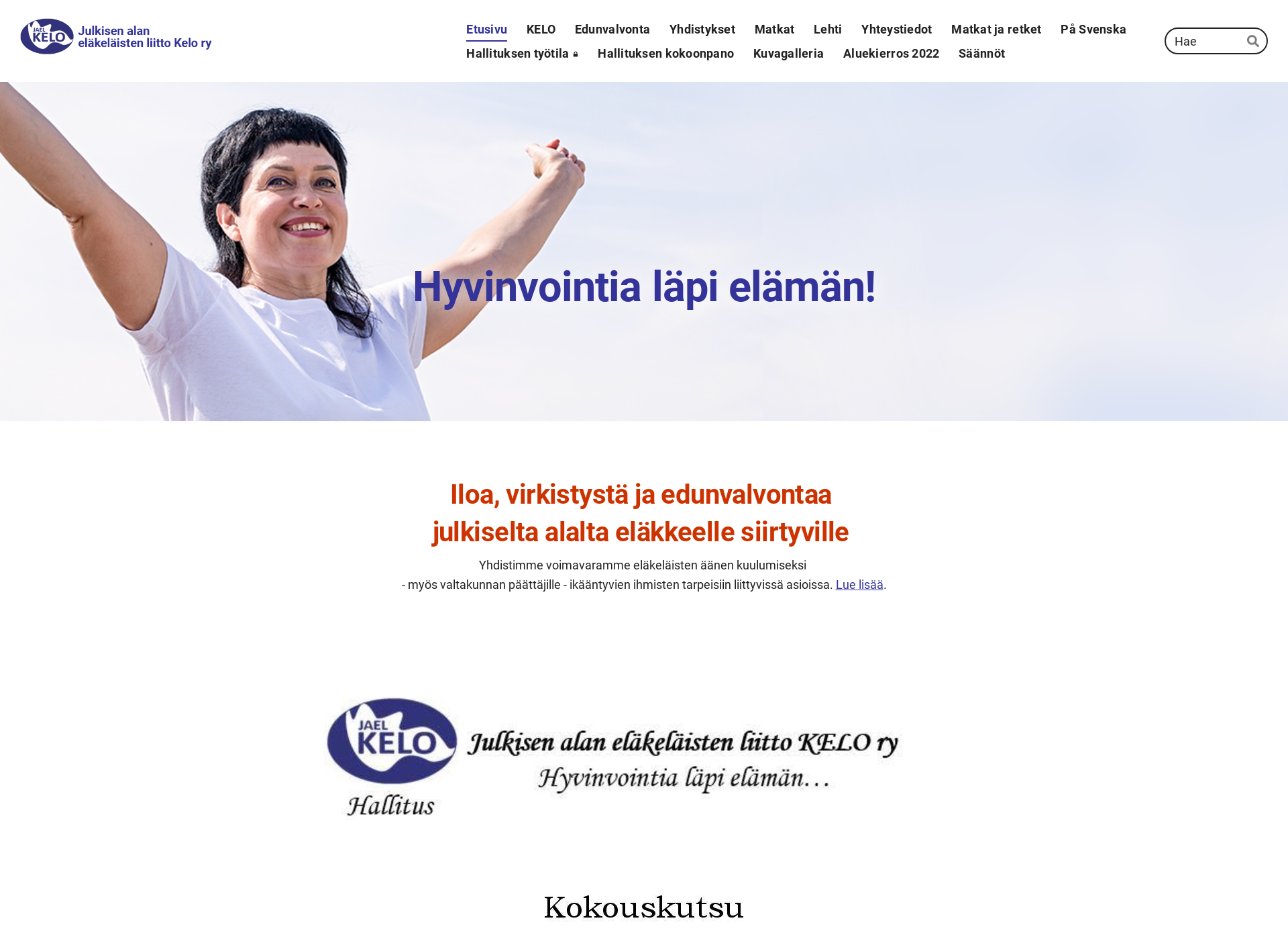 Skärmdump för keloliitto.fi