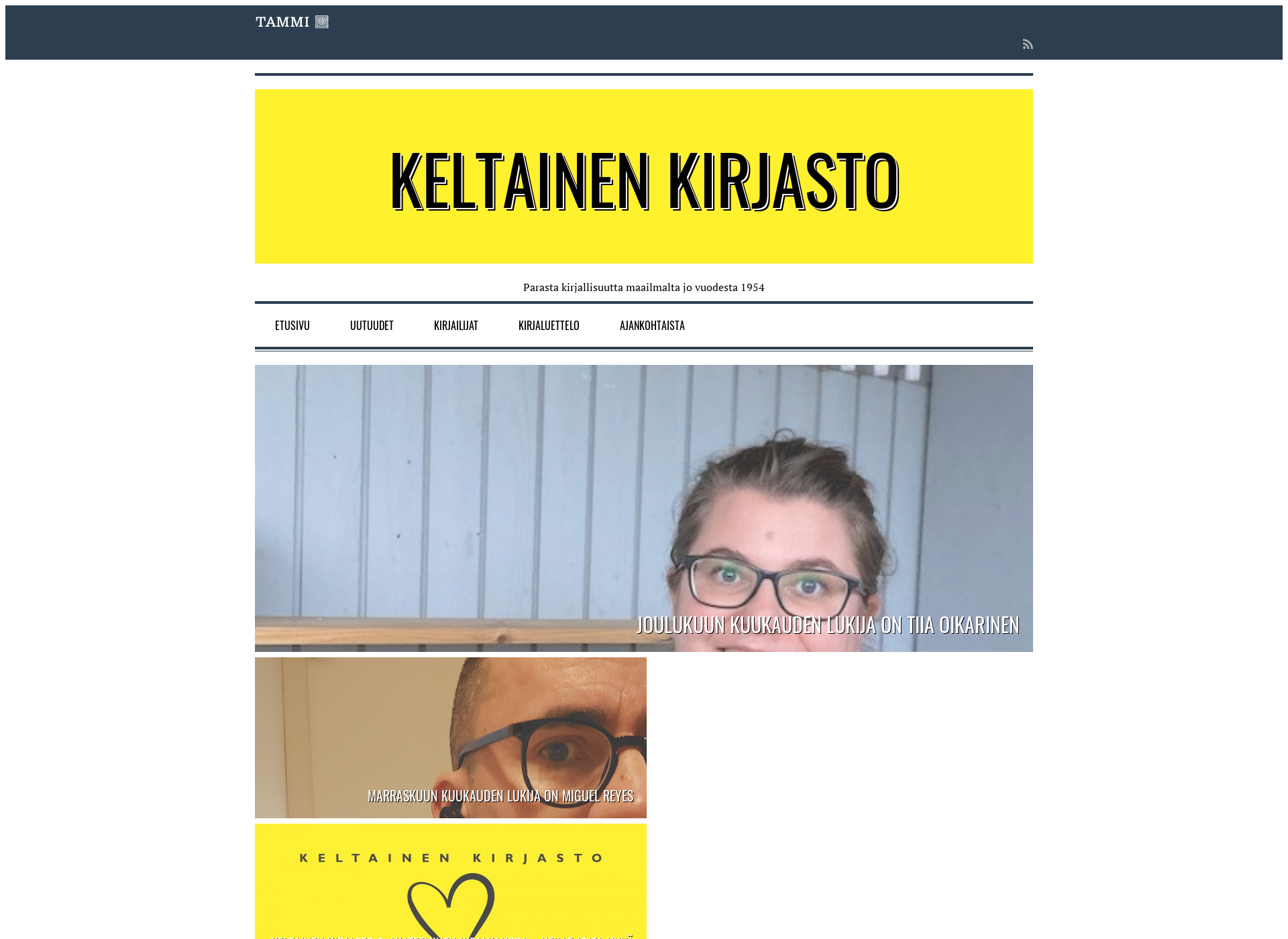 Skärmdump för keltainenkirjasto.fi