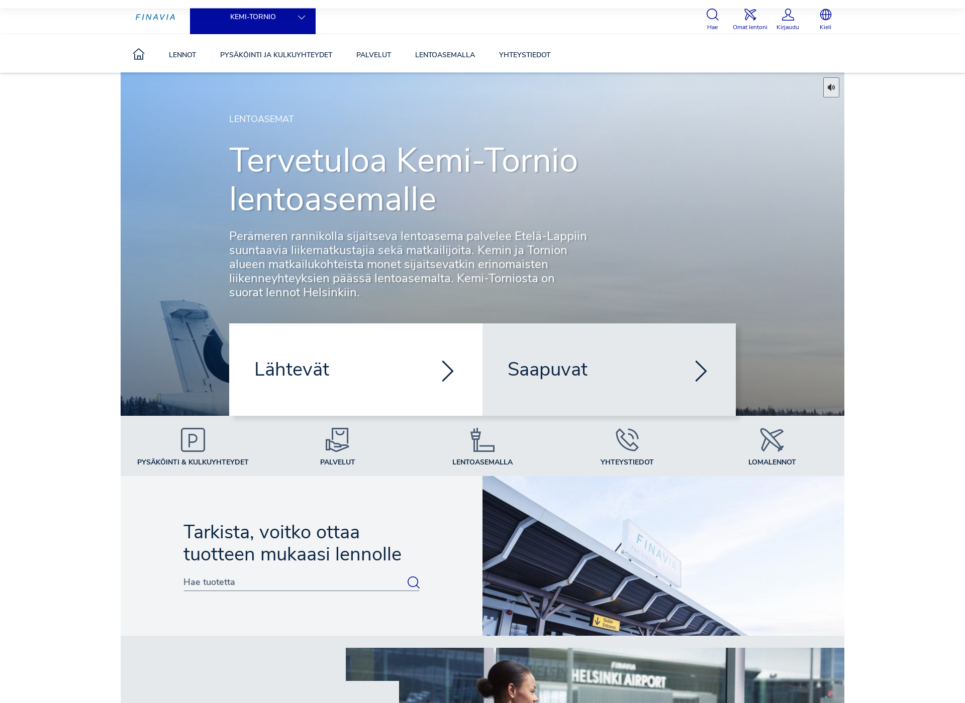 Screenshot for kemi-tornionlentoasema.fi