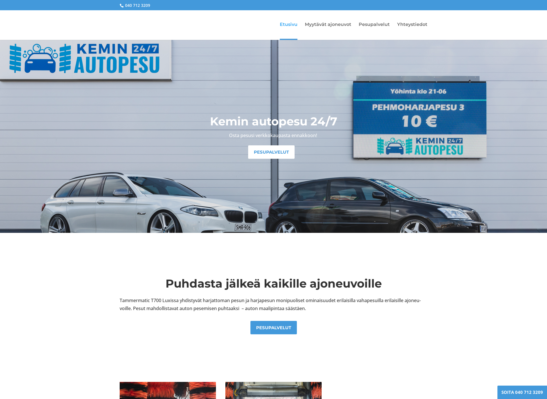 Skärmdump för keminautopesu.fi