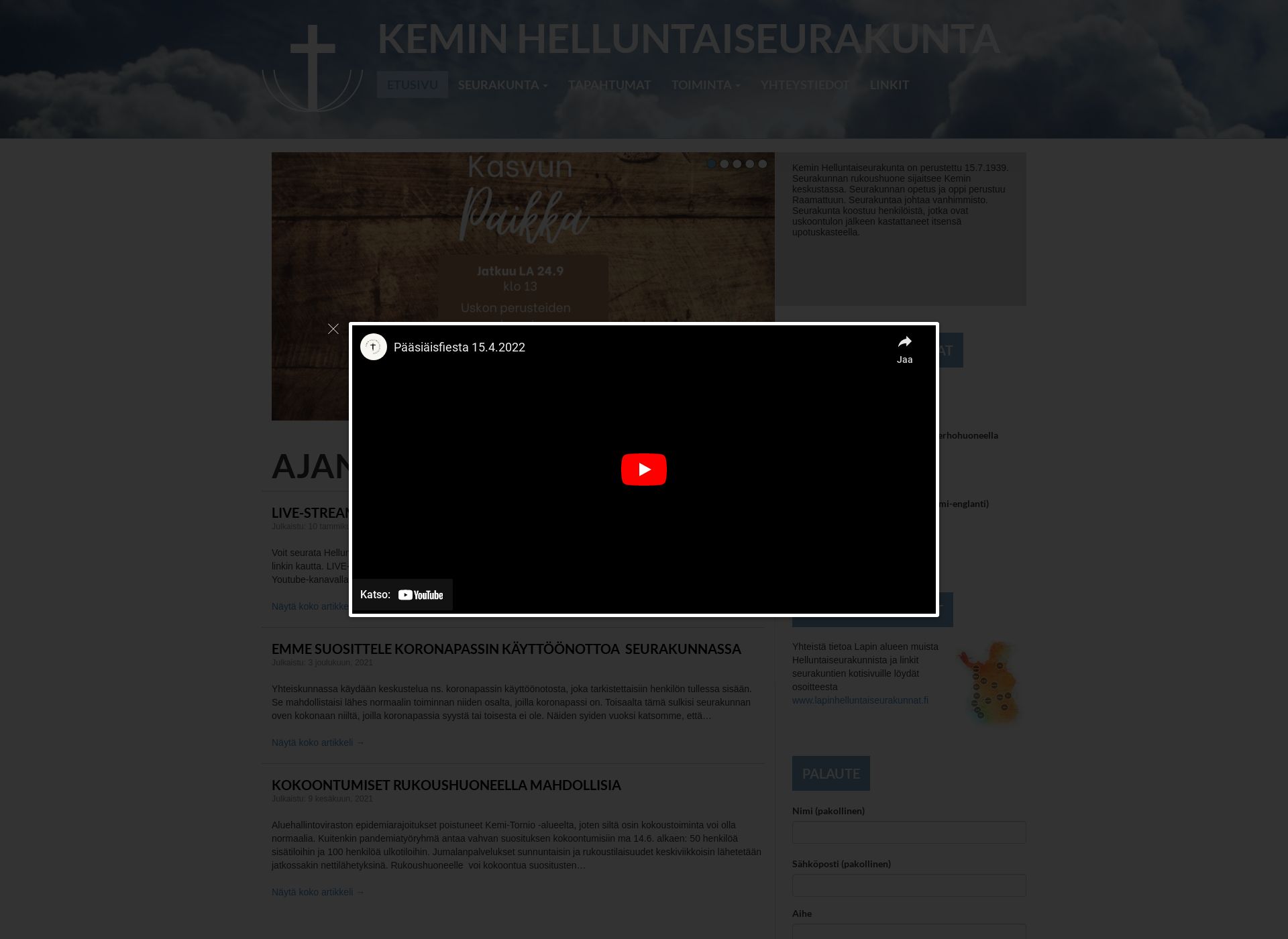 Screenshot for keminhelluntaiseurakunta.fi