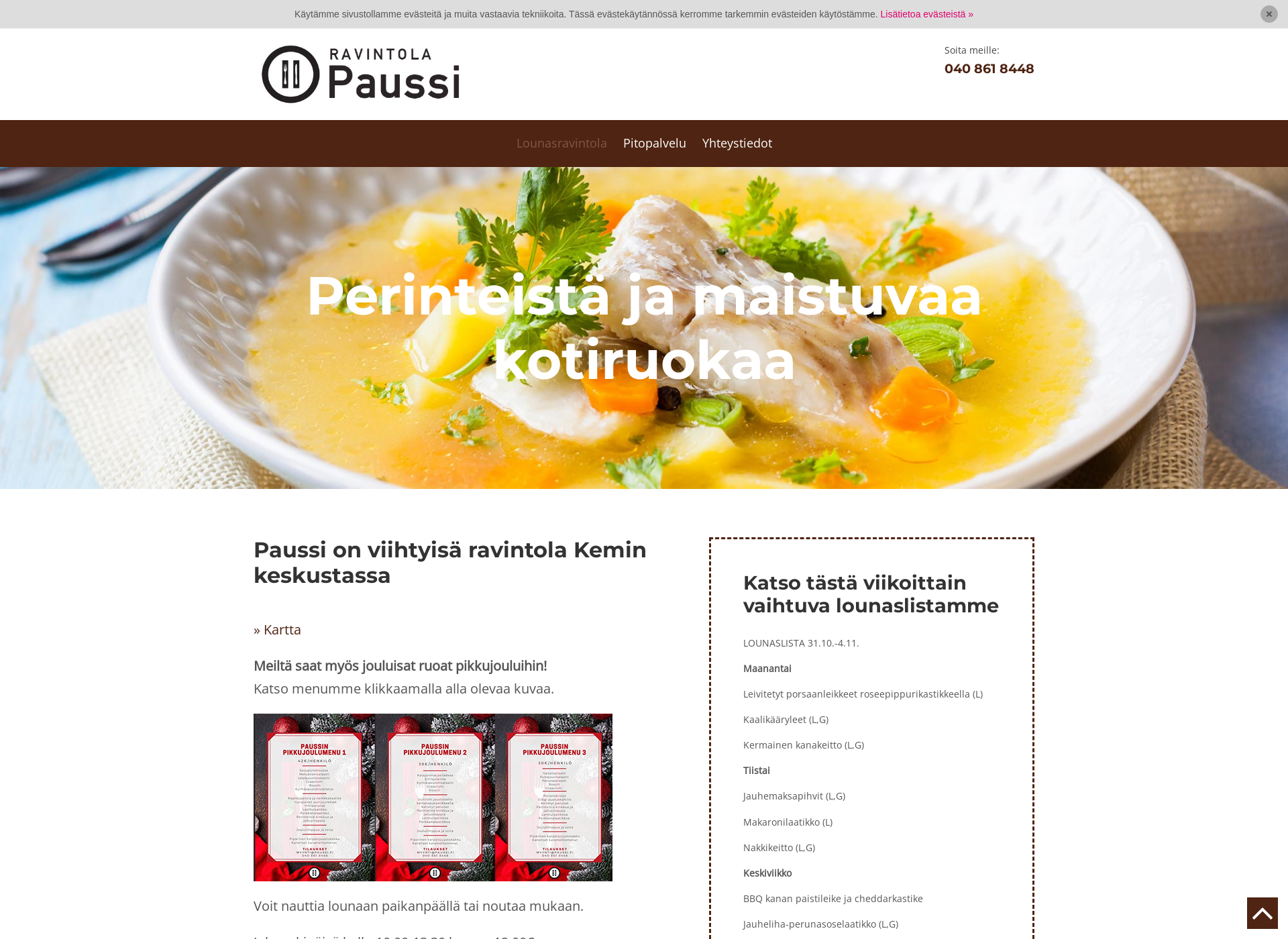 Skärmdump för keminpaussi.fi