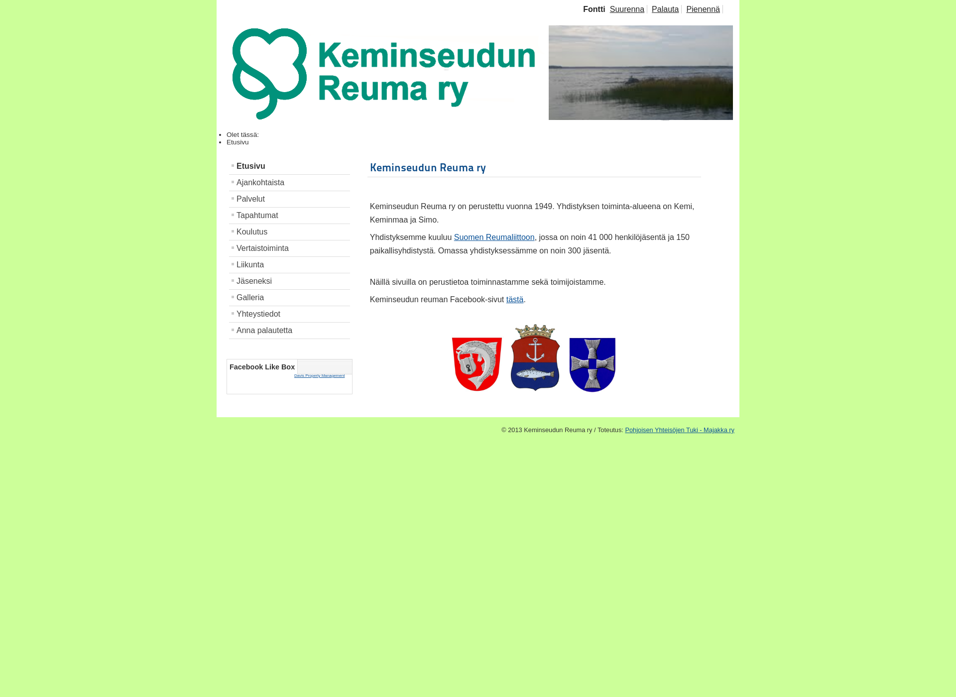Screenshot for keminseudunreuma.fi