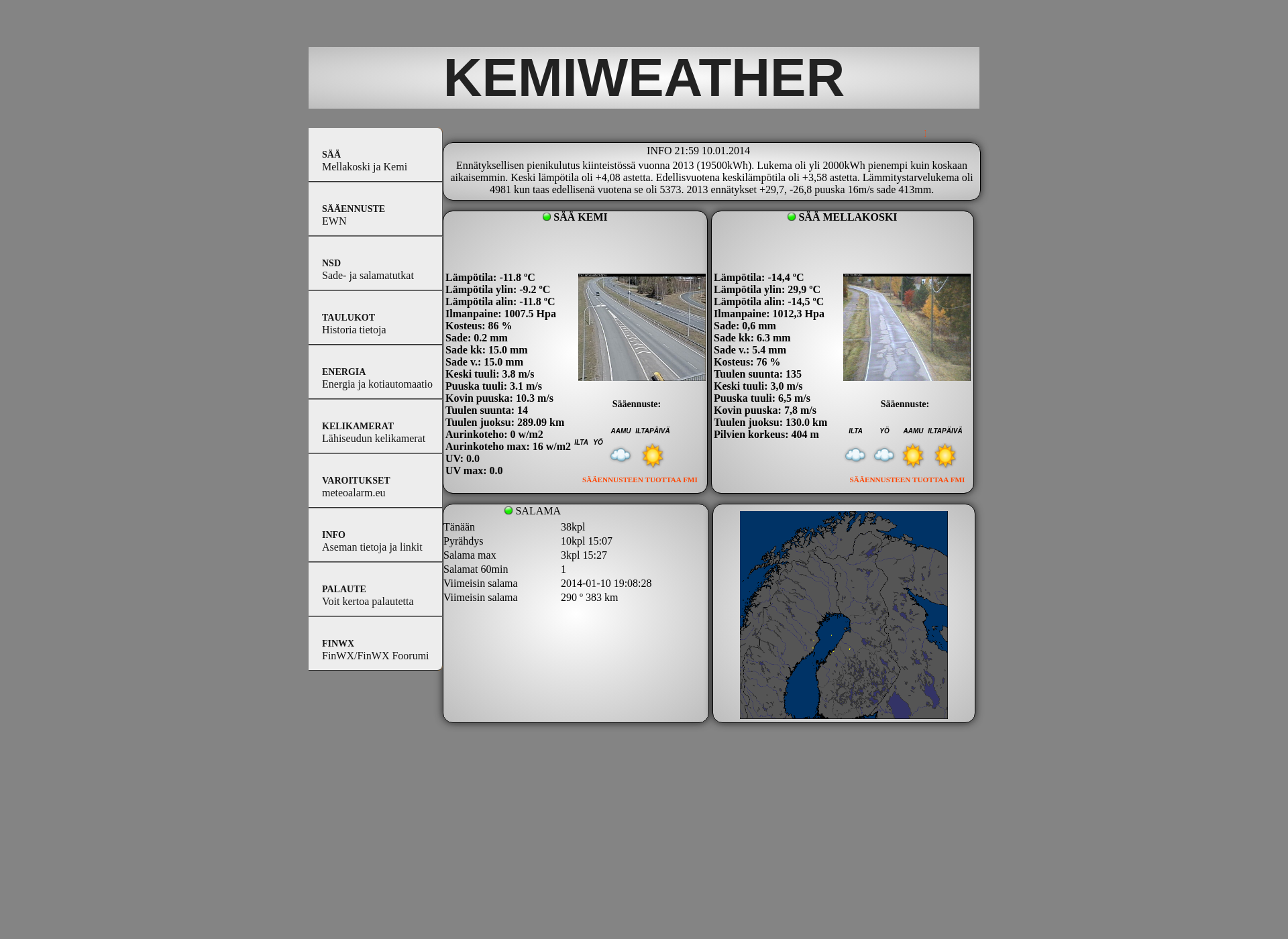 Screenshot for kemiweather.fi