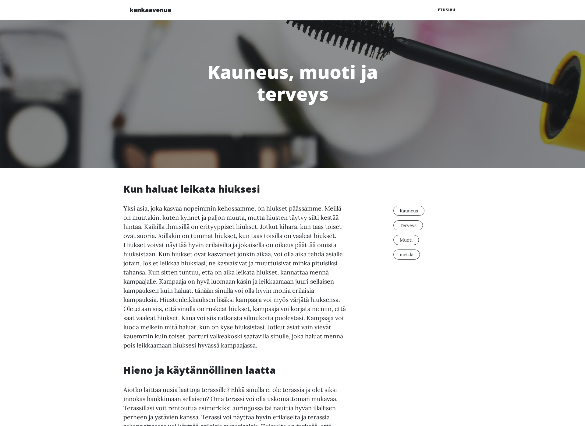 Screenshot for kenkaavenue.fi