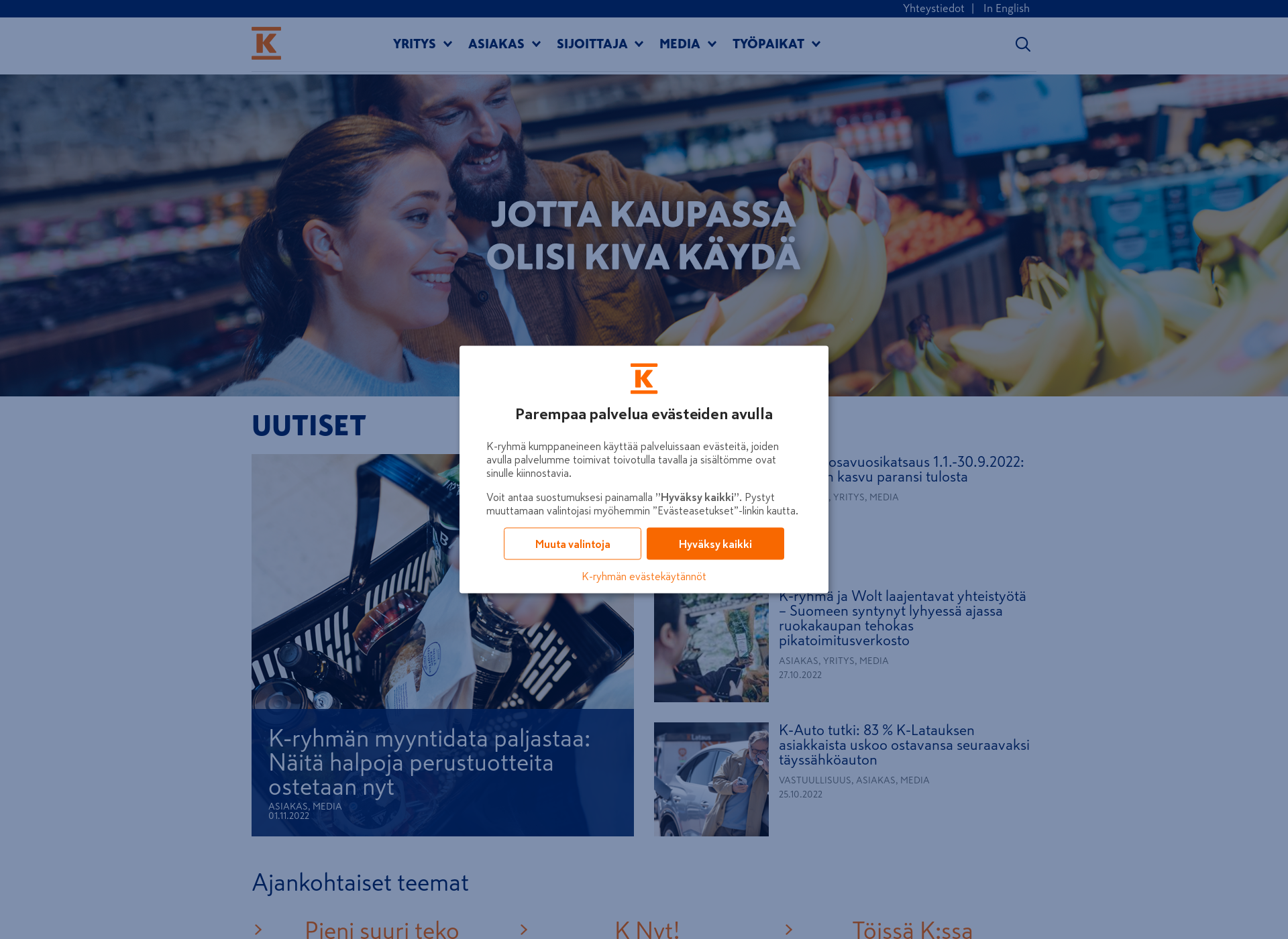 Skärmdump för kenkaexpertti.fi