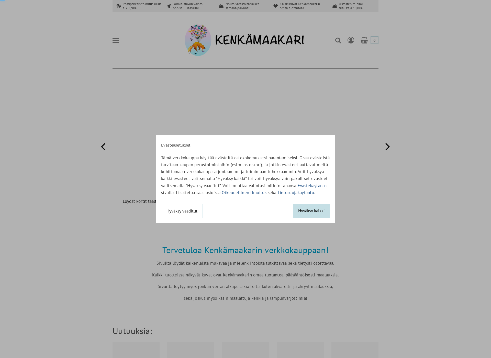 Skärmdump för kenkamaakari.fi