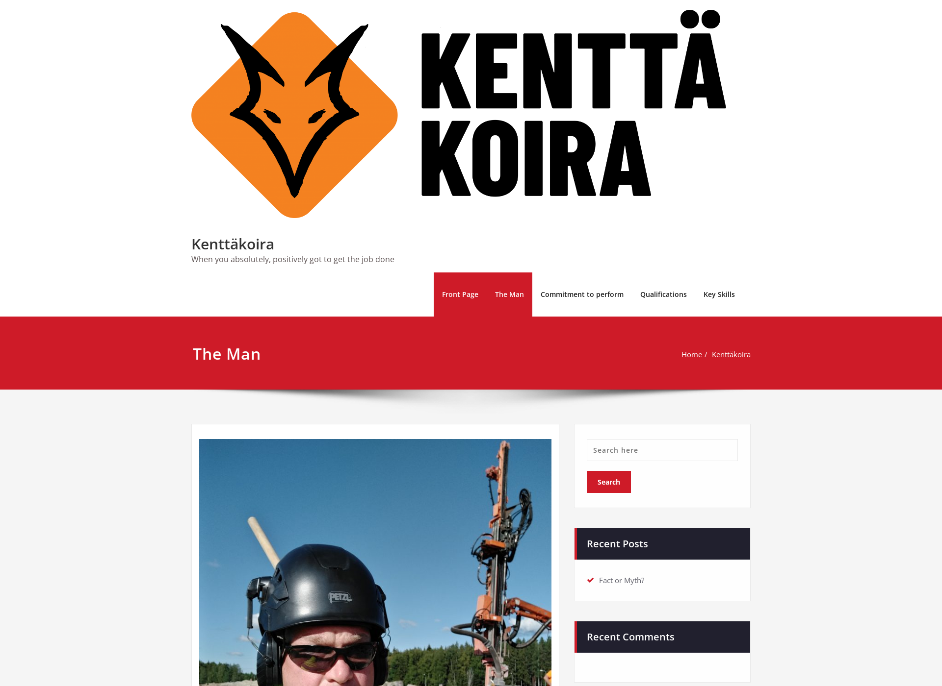 Skärmdump för kenttakoira.fi