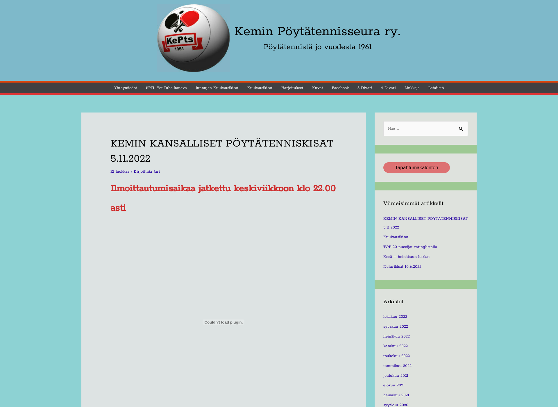 Screenshot for kepts.fi