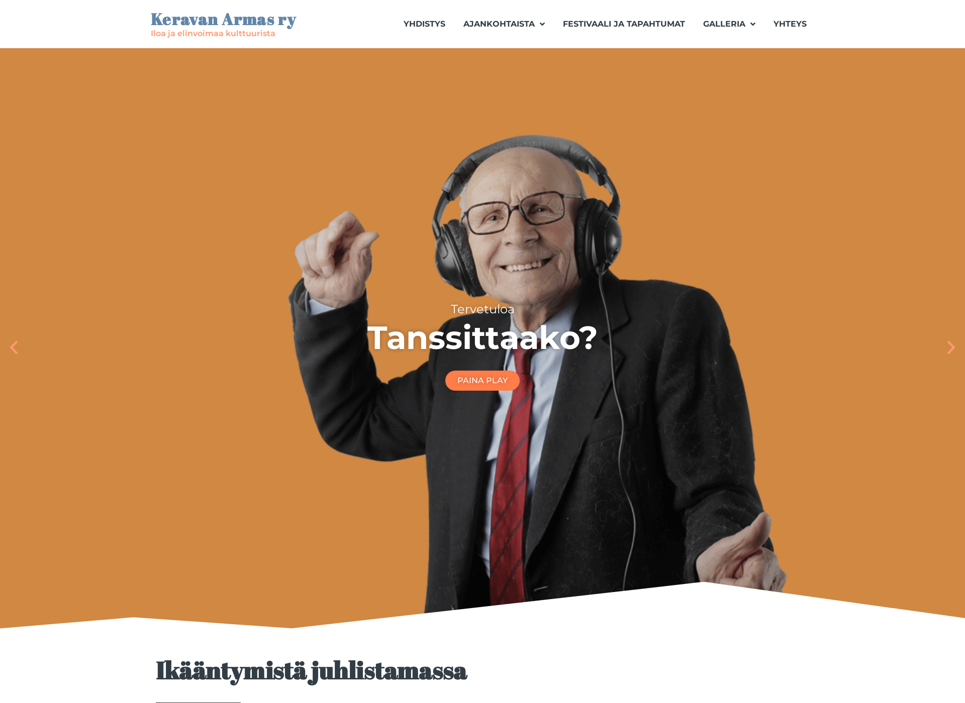 Skärmdump för keravanarmas.fi