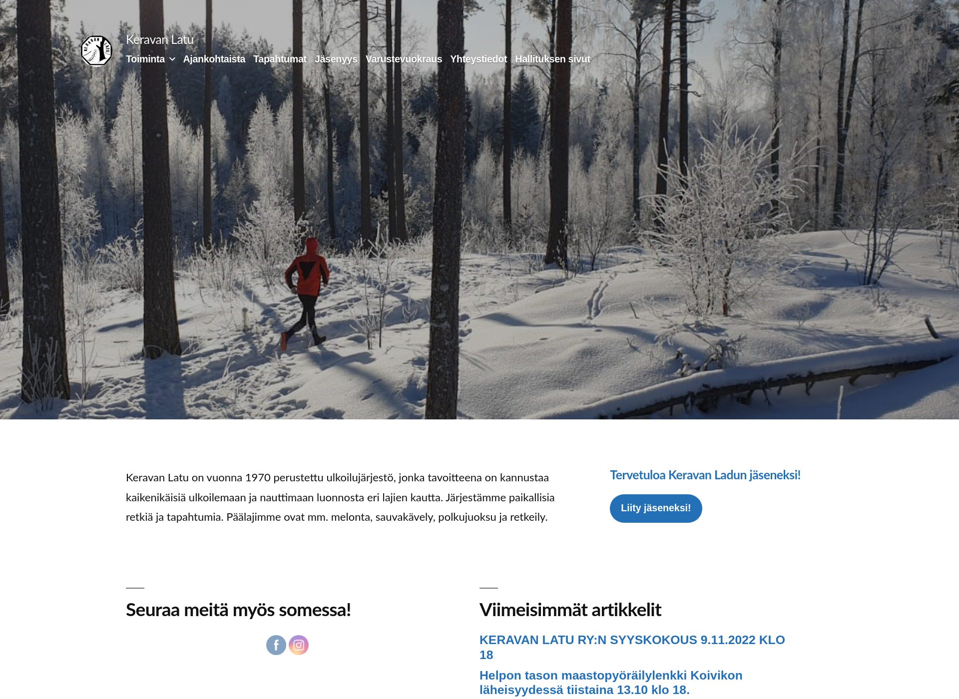 Skärmdump för keravanlatu.fi