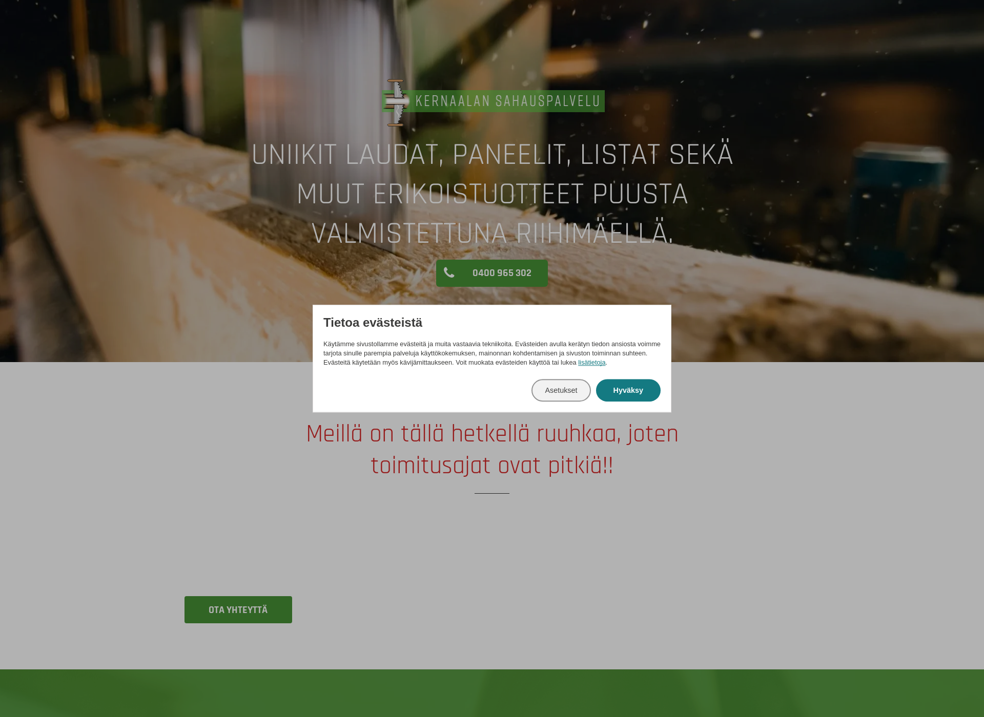 Screenshot for kernaalansahauspalvelu.fi