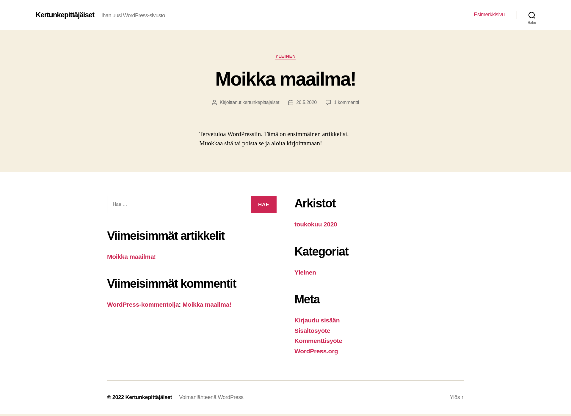 Screenshot for kertut.fi