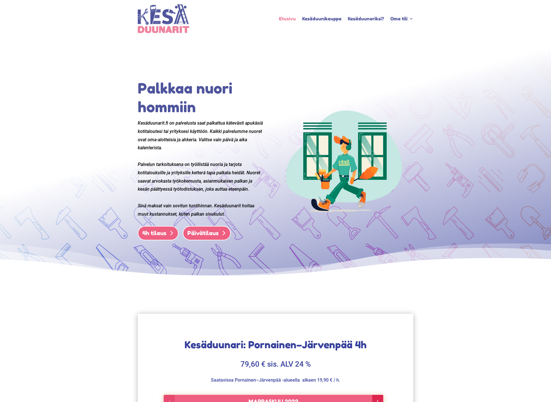 Screenshot for kesaduunarit.fi