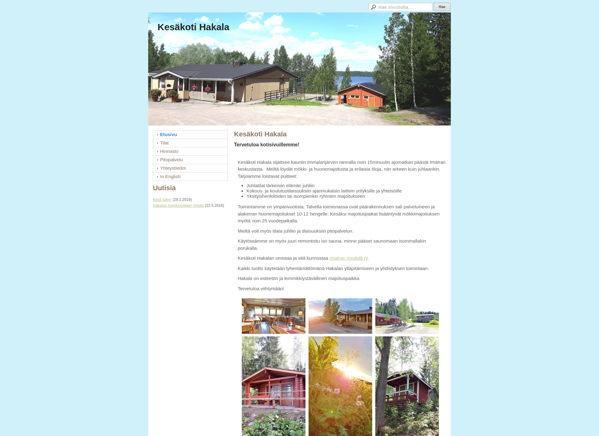 Skärmdump för kesakotihakala.fi