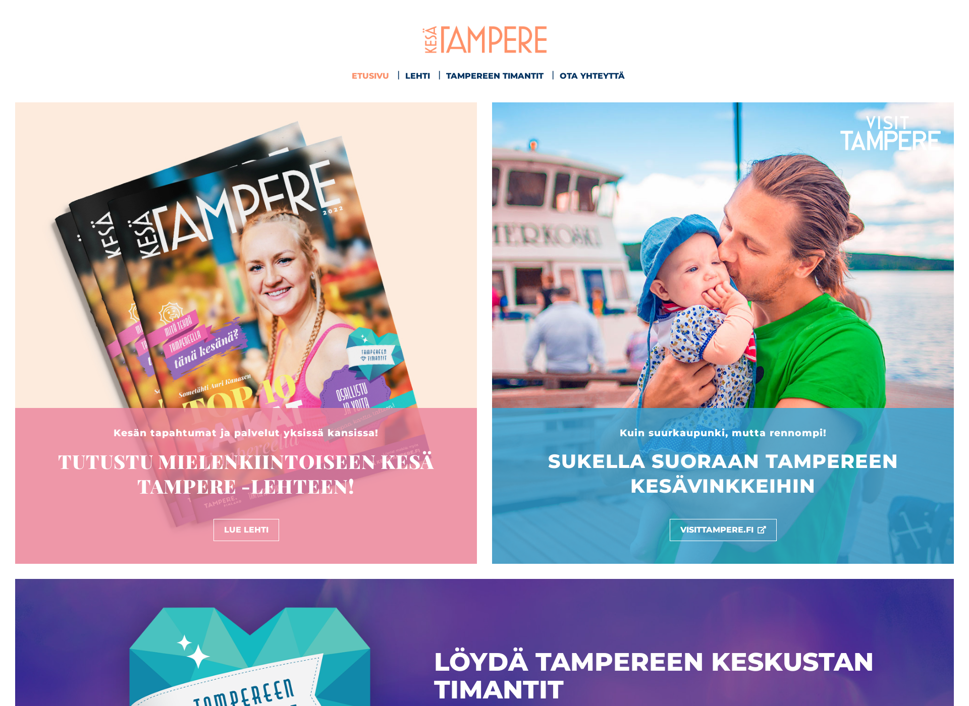 Skärmdump för kesatampere.fi
