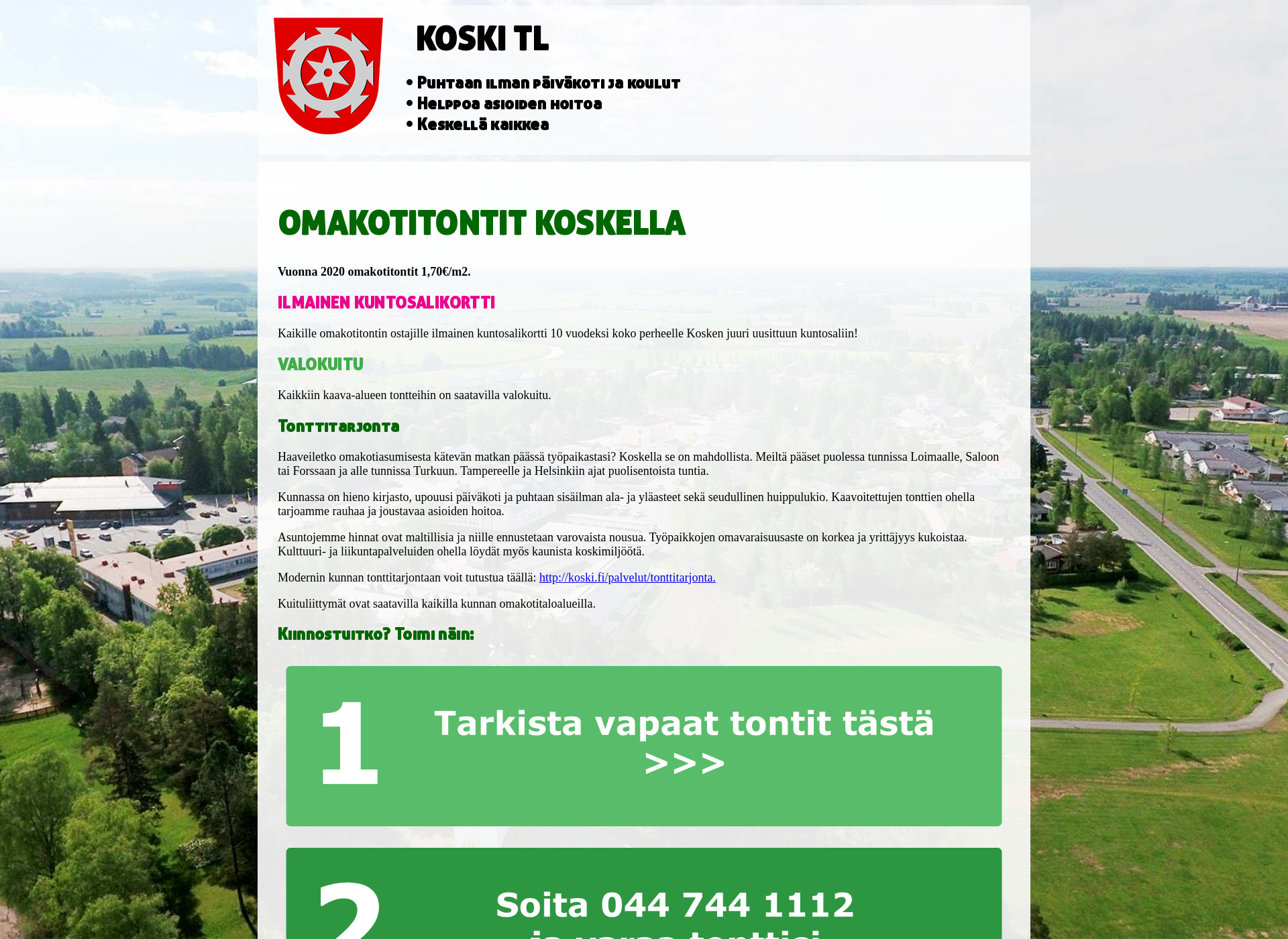 Skärmdump för keskellakaikkea.fi