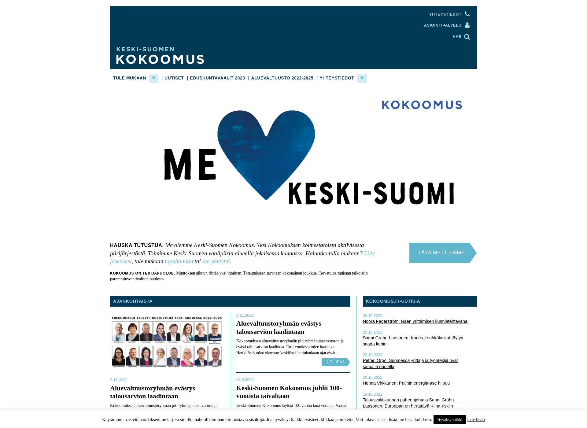 Skärmdump för keski-suomenkokoomus.fi