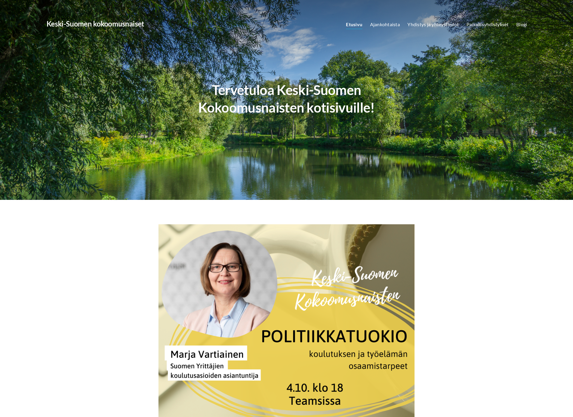 Skärmdump för keski-suomenkokoomusnaiset.fi