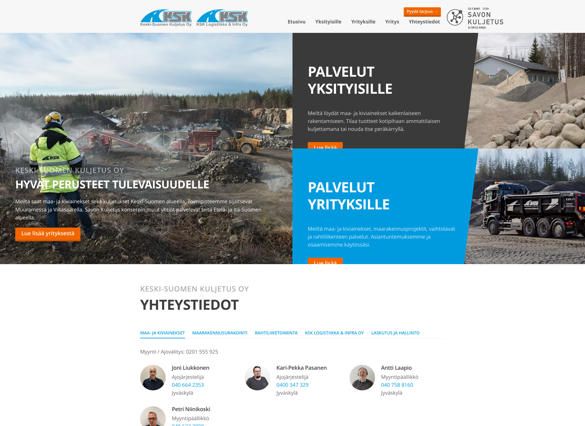 Screenshot for keski-suomenkuljetus.fi