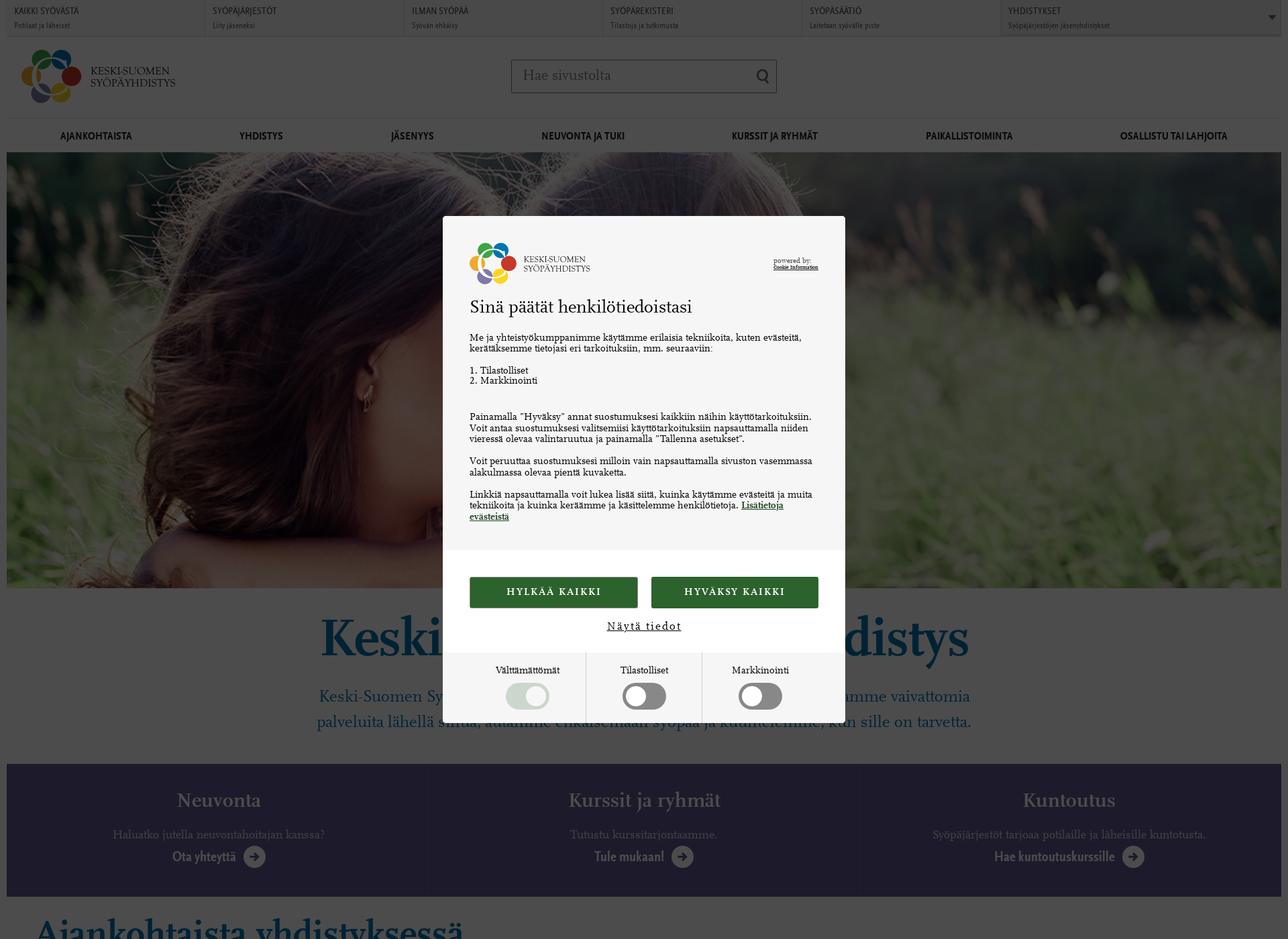 Screenshot for keski-suomensyopayhdistys.fi