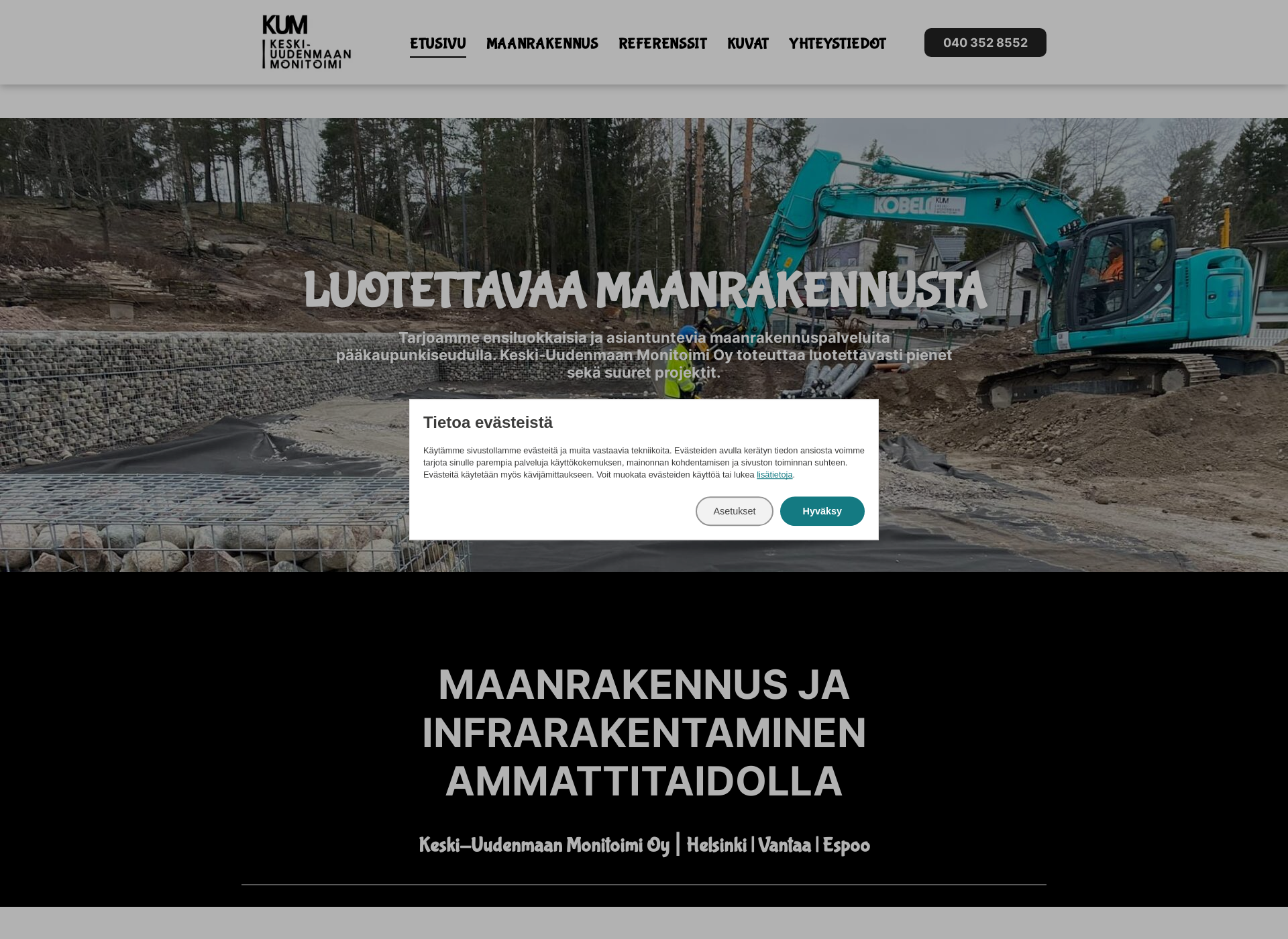 Skärmdump för keski-uudenmaanmonitoimi.fi