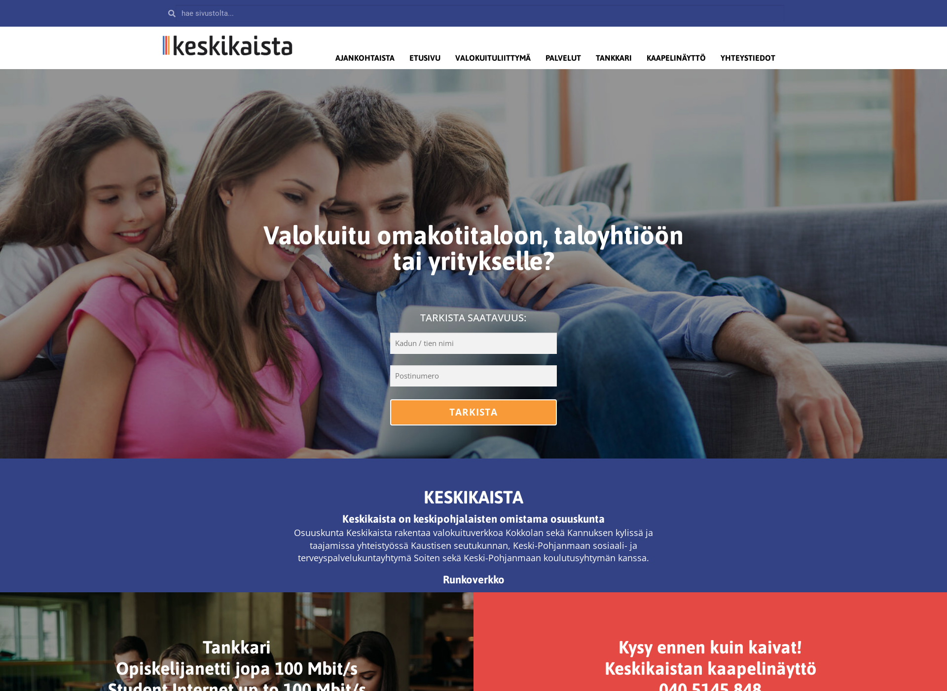 Screenshot for keskikaista.fi