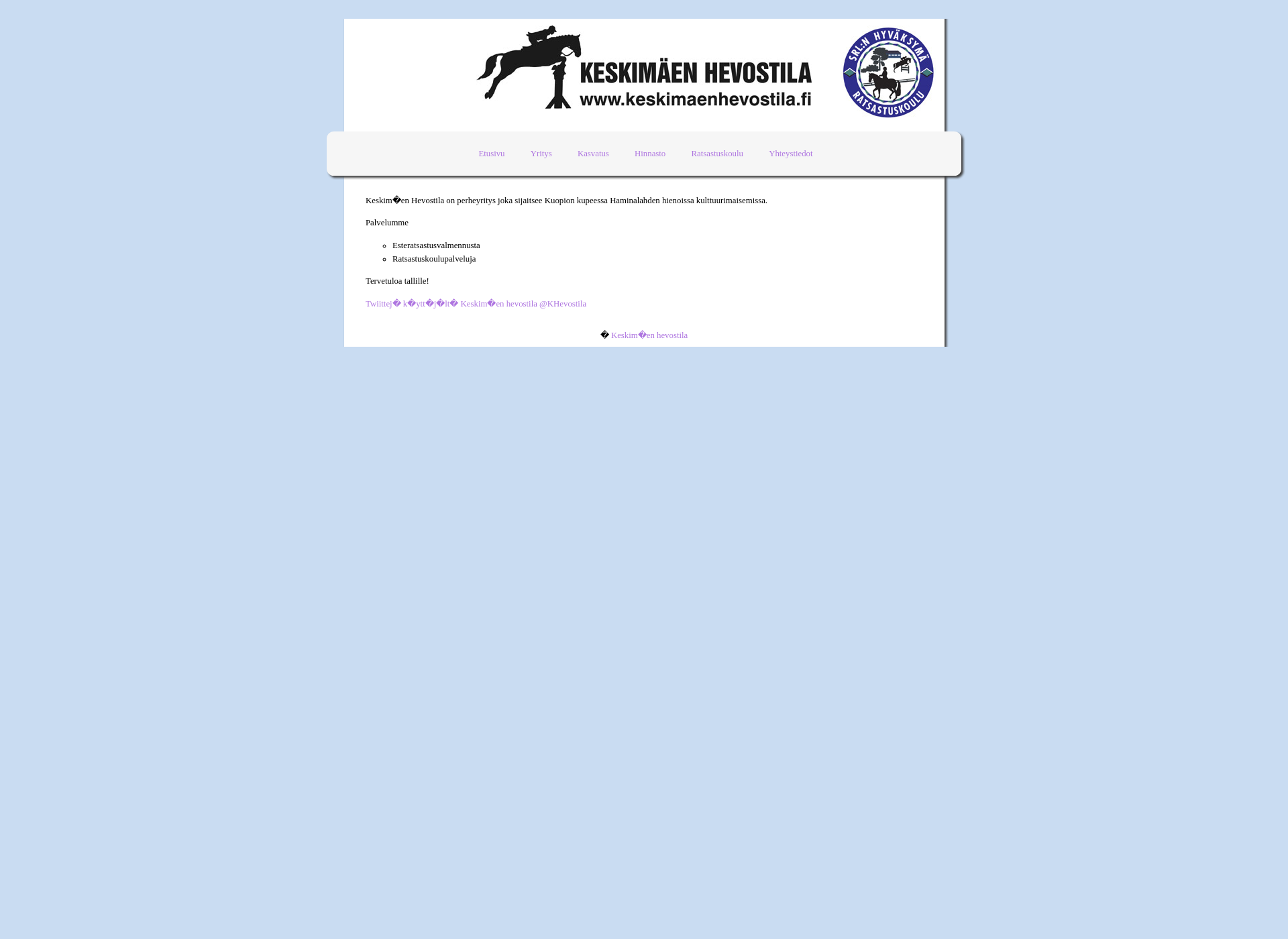 Screenshot for keskimaenhevostila.fi
