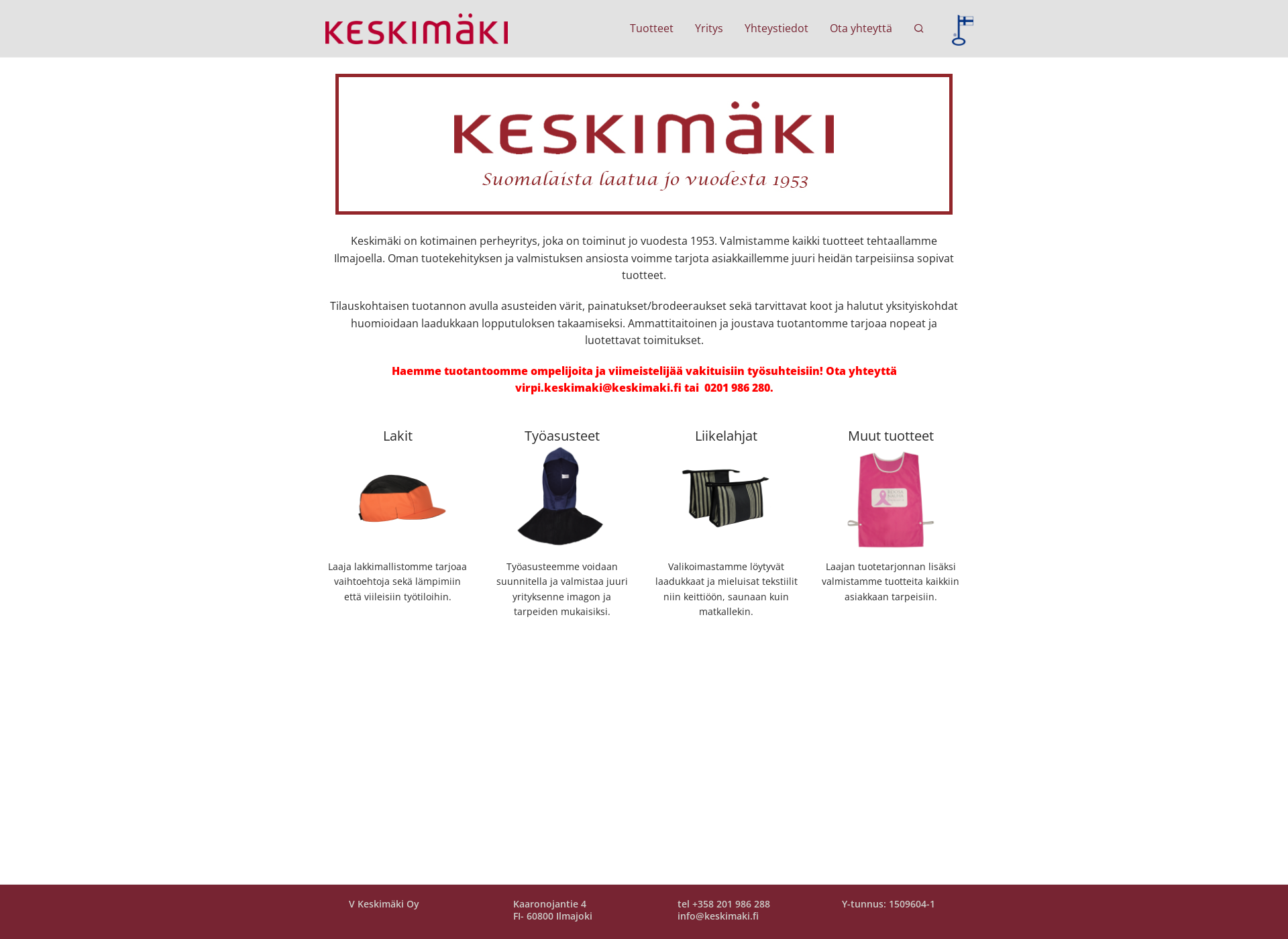 Skärmdump för keskimaki.fi