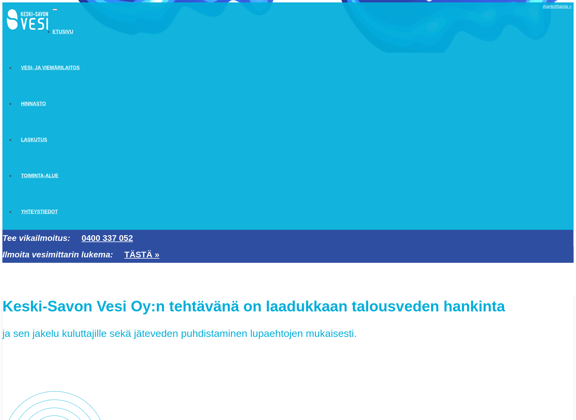 Skärmdump för keskisavonvesi.fi