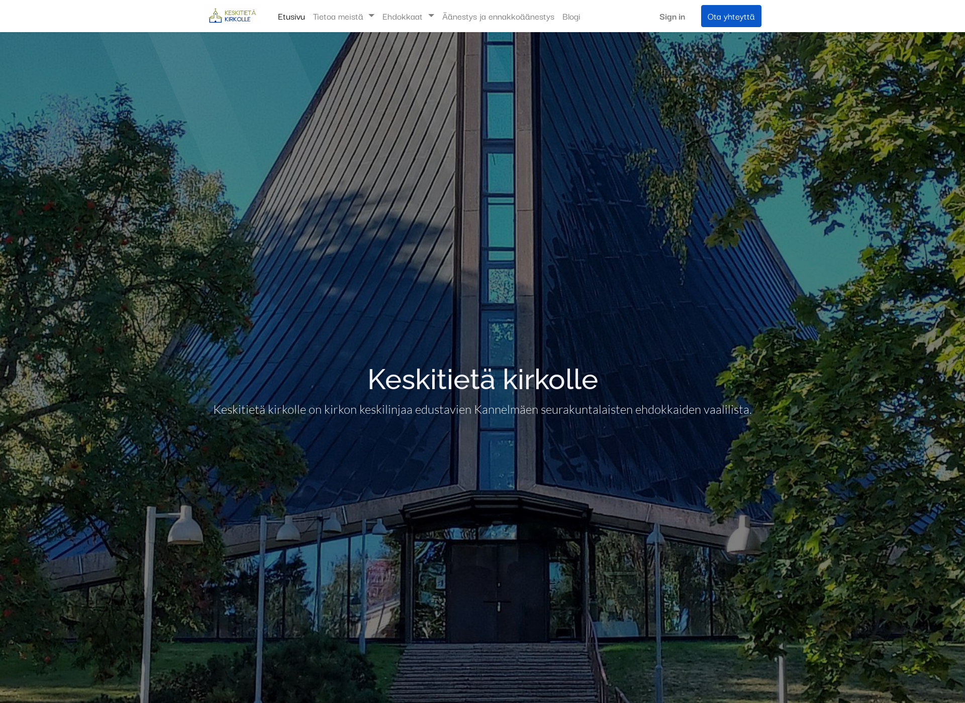 Screenshot for keskitietakirkolle.fi