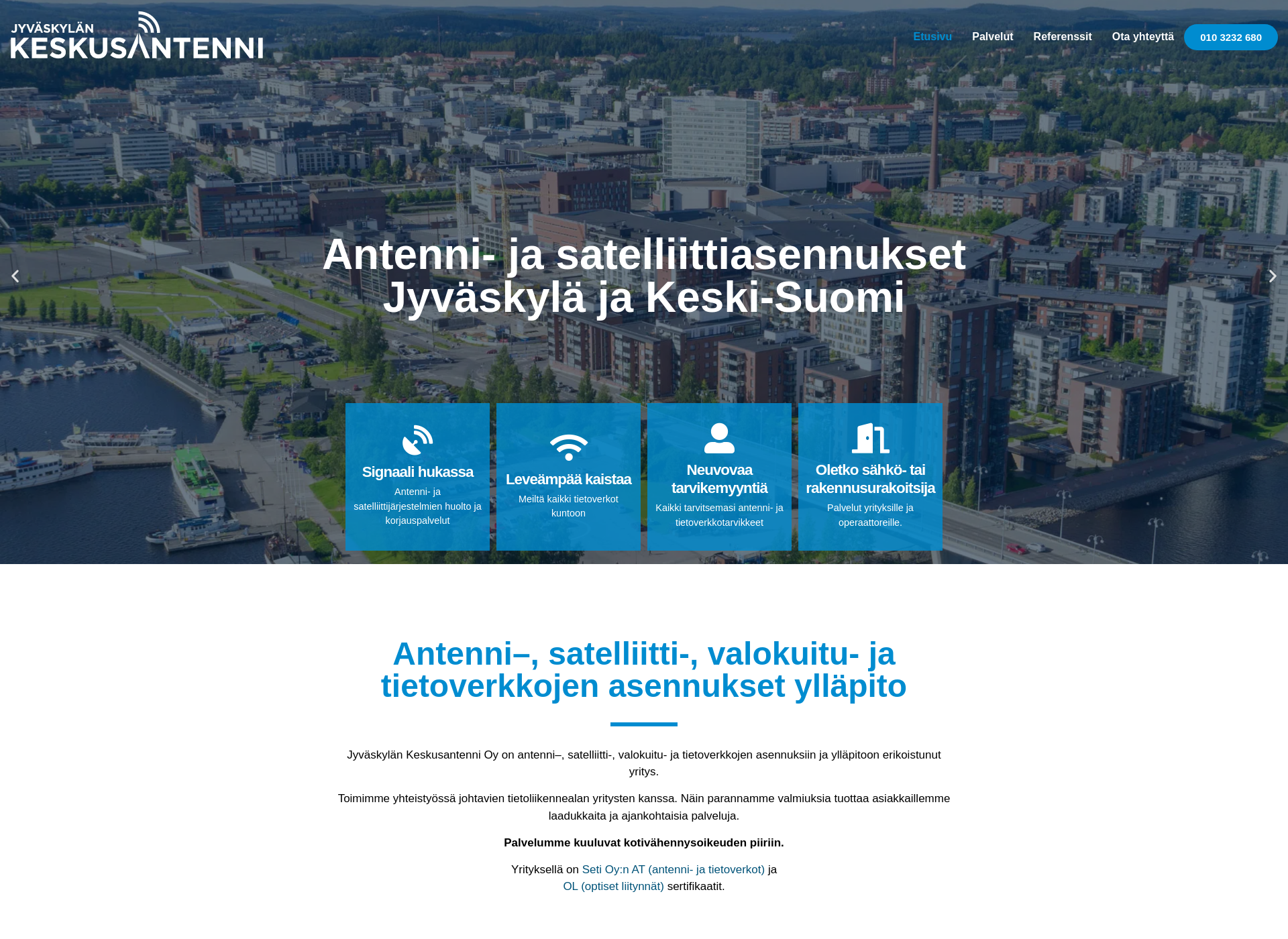 Skärmdump för keskusantenni.fi