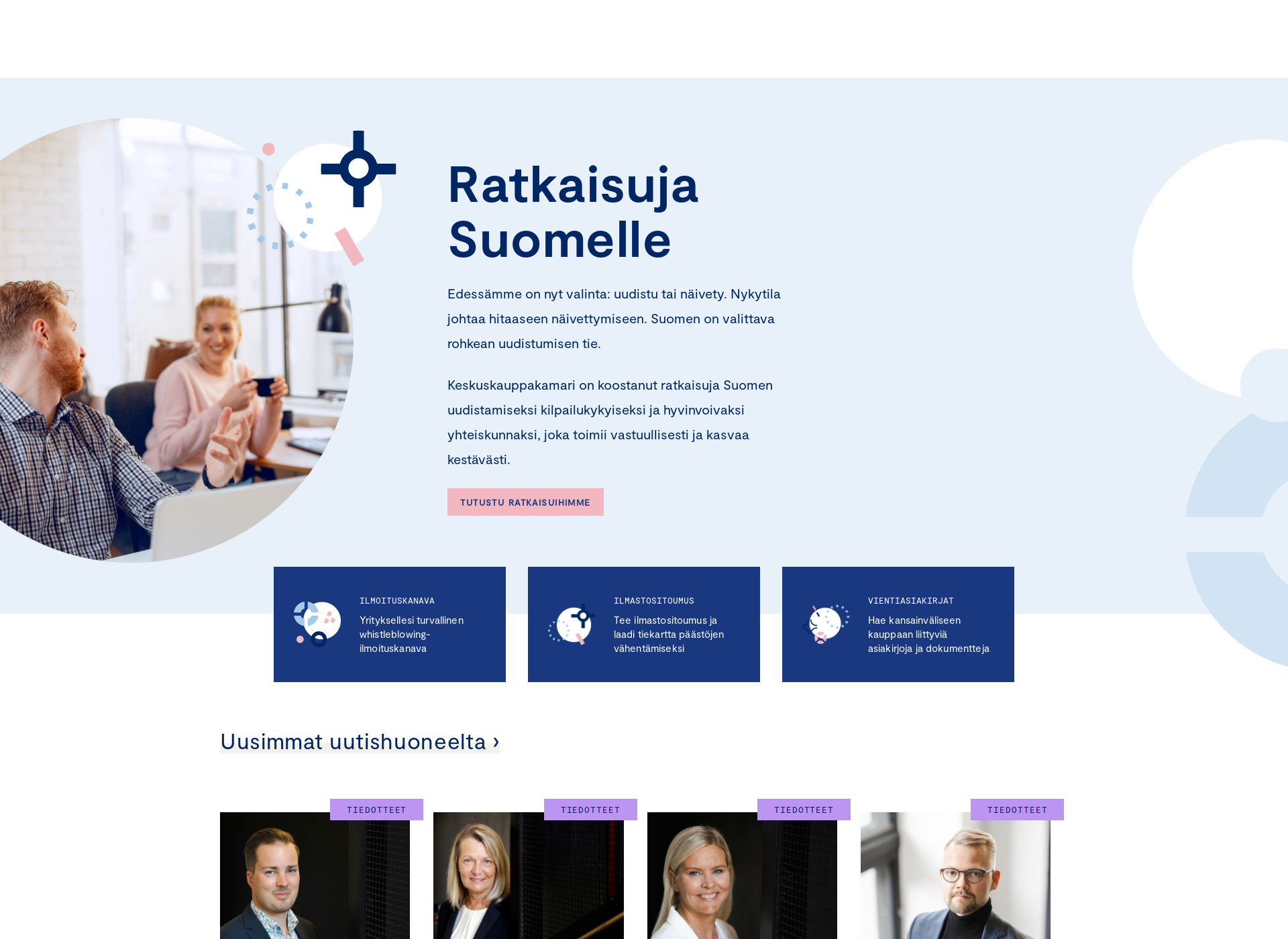 Screenshot for keskuskauppakamari.fi