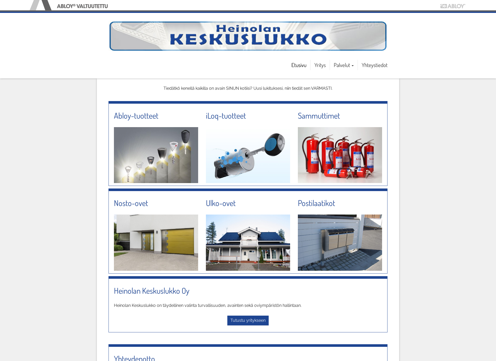 Skärmdump för keskuslukko.fi