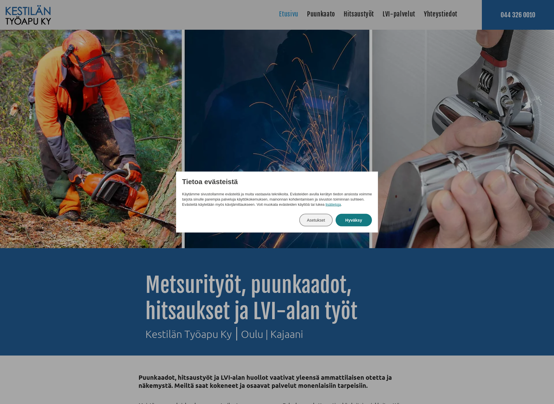 Skärmdump för kestilantyoapu.fi