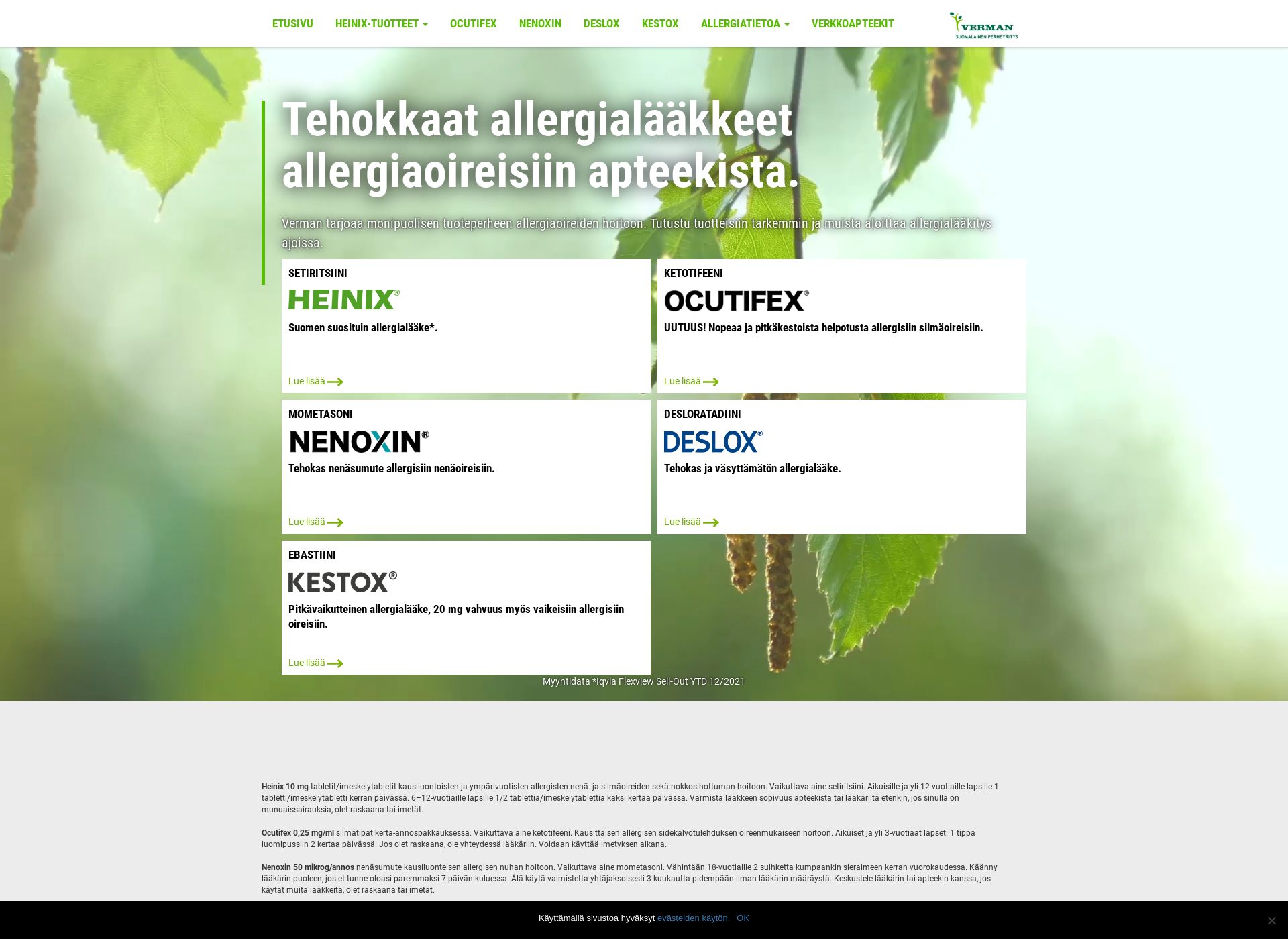 Skärmdump för kestox.fi