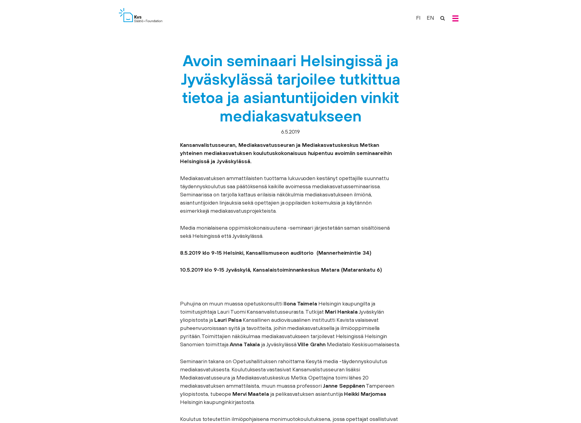 Screenshot for kesytamedia.fi