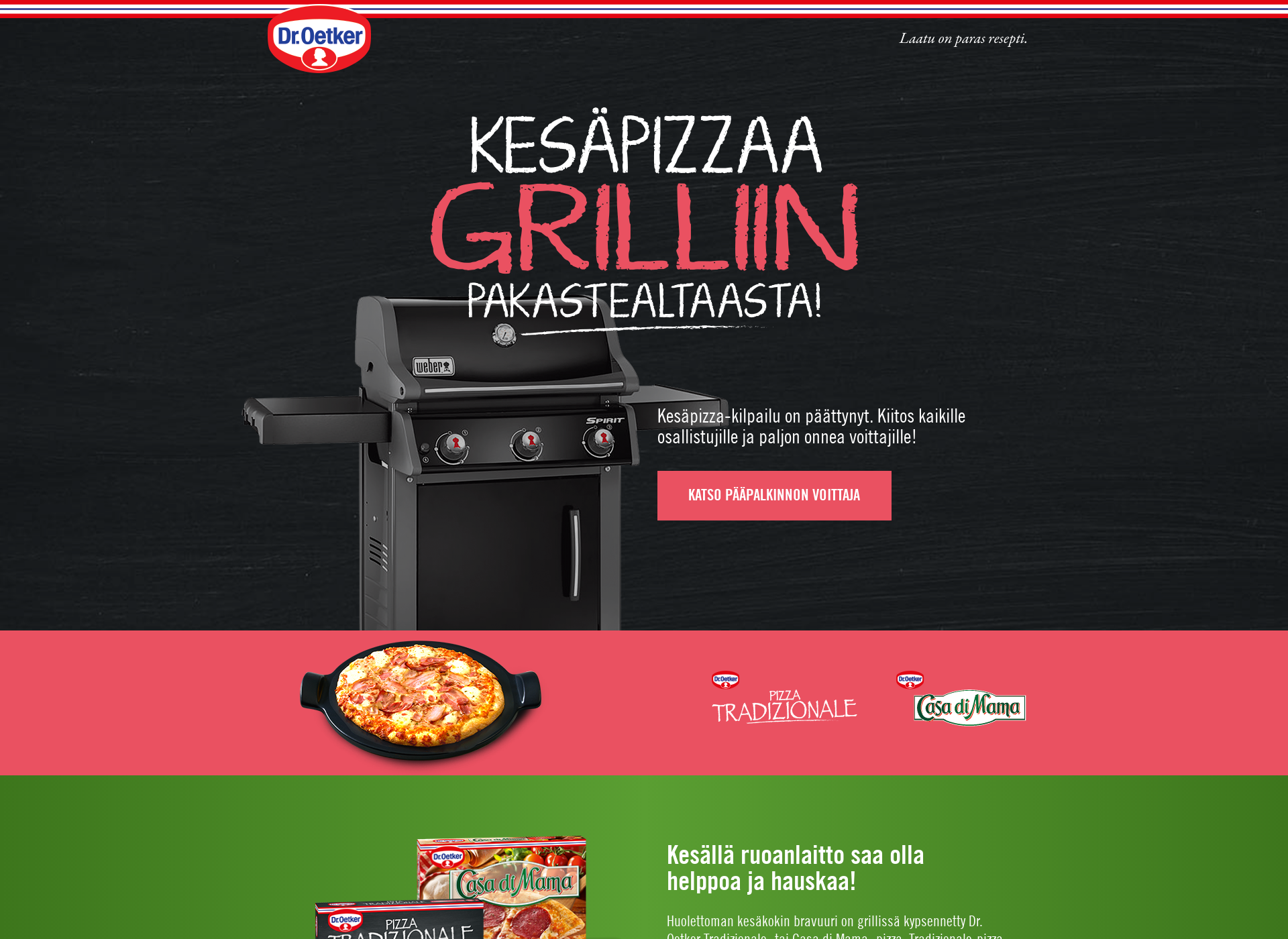 Skärmdump för kesäpizza.fi