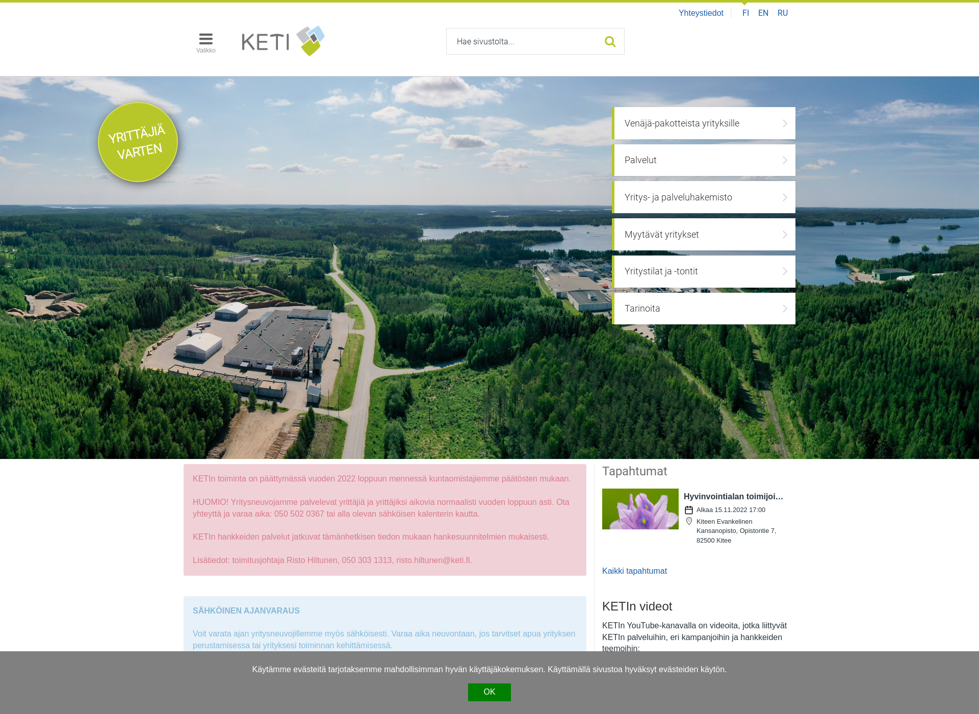 Skärmdump för keti.fi