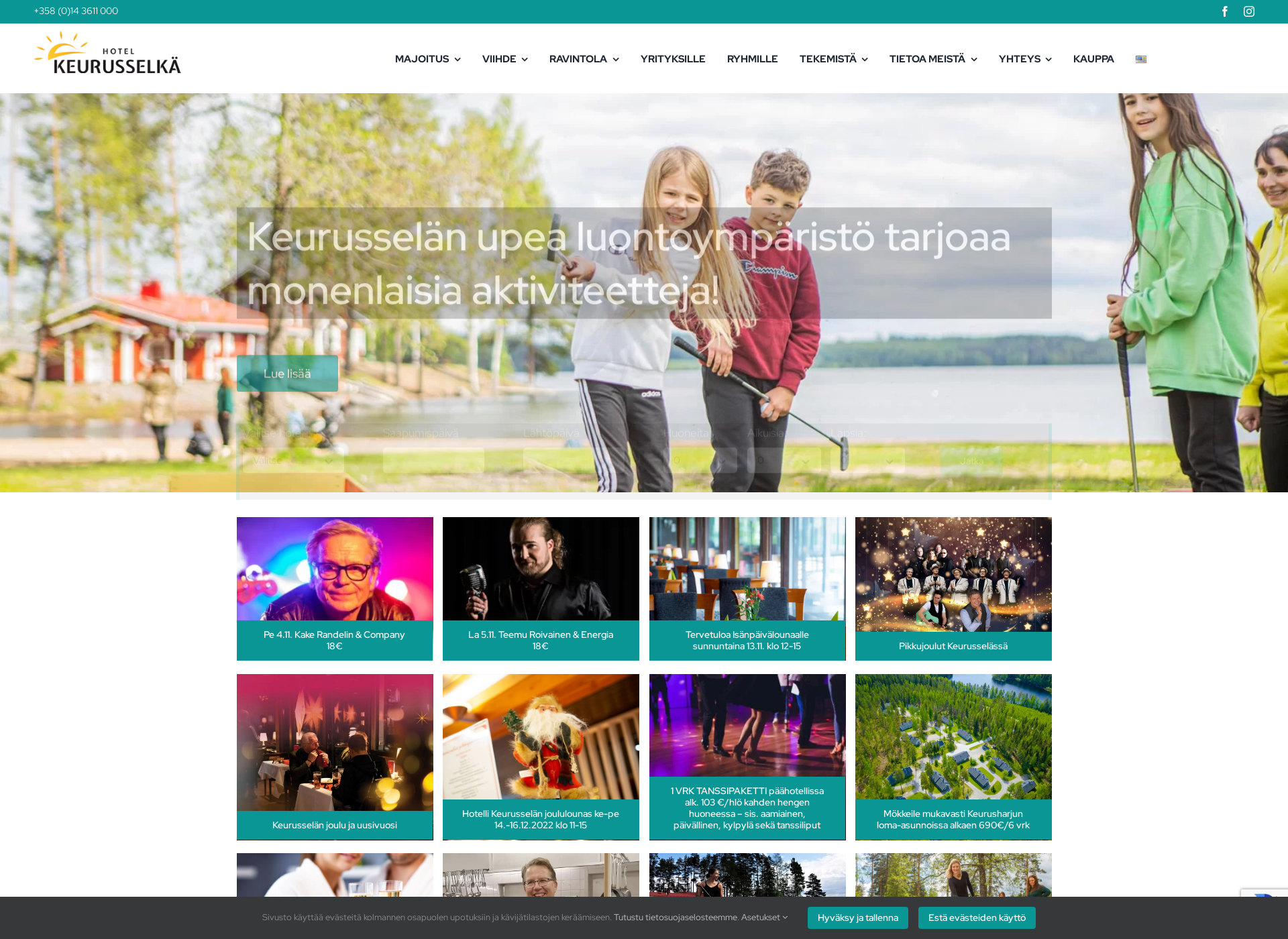 Screenshot for keurusselkahotels.fi