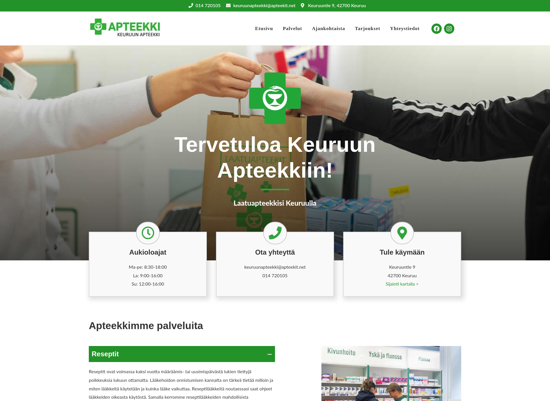 Screenshot for keuruunapteekki.fi