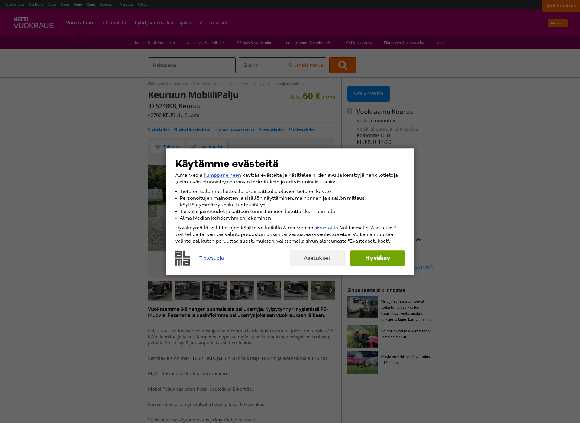 Screenshot for keuruunmobiilipalju.fi