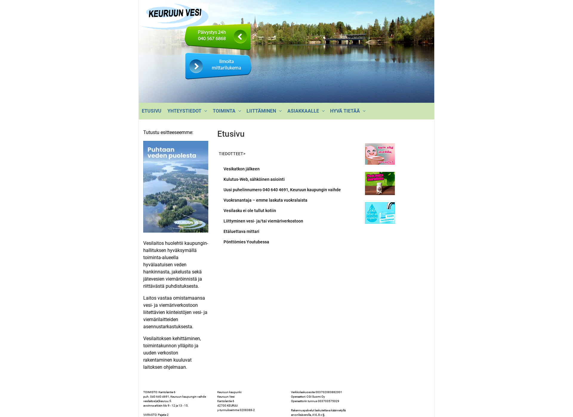 Screenshot for keuruuvesi.fi