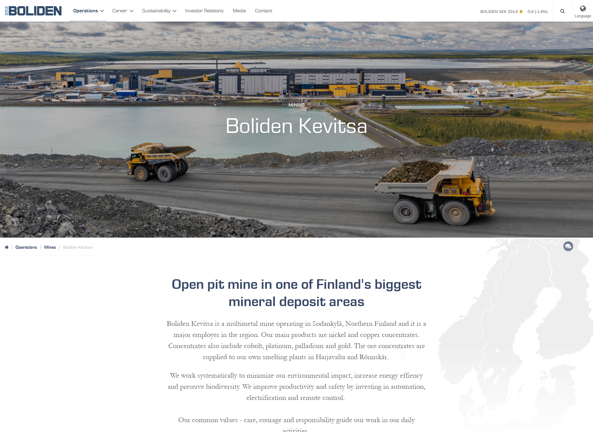 Screenshot for kevitsa.fi