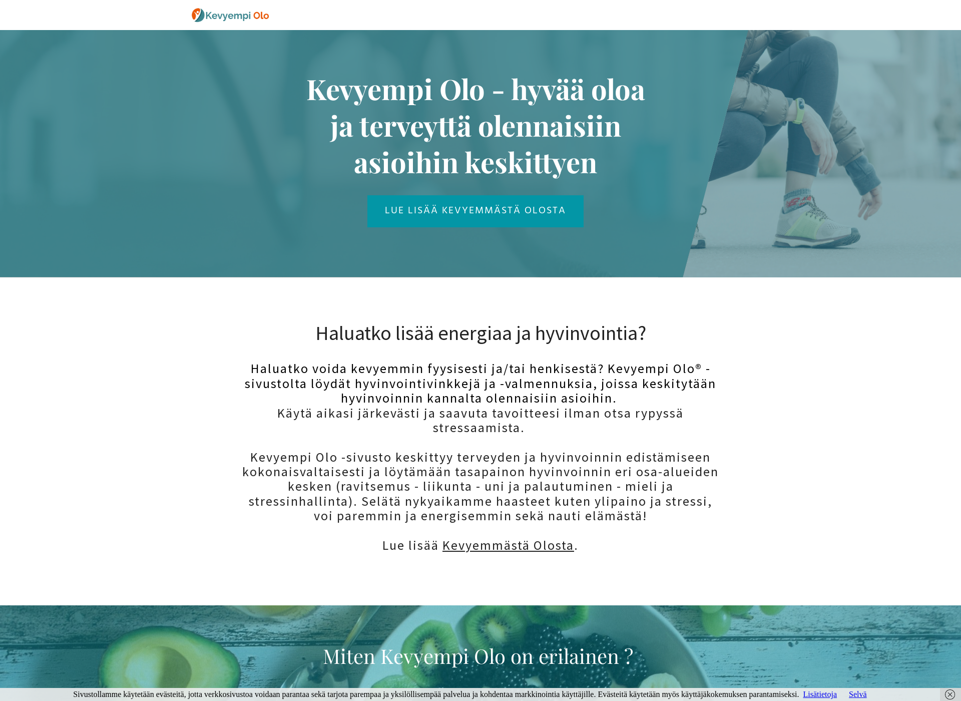 Skärmdump för kevyempiolo.fi