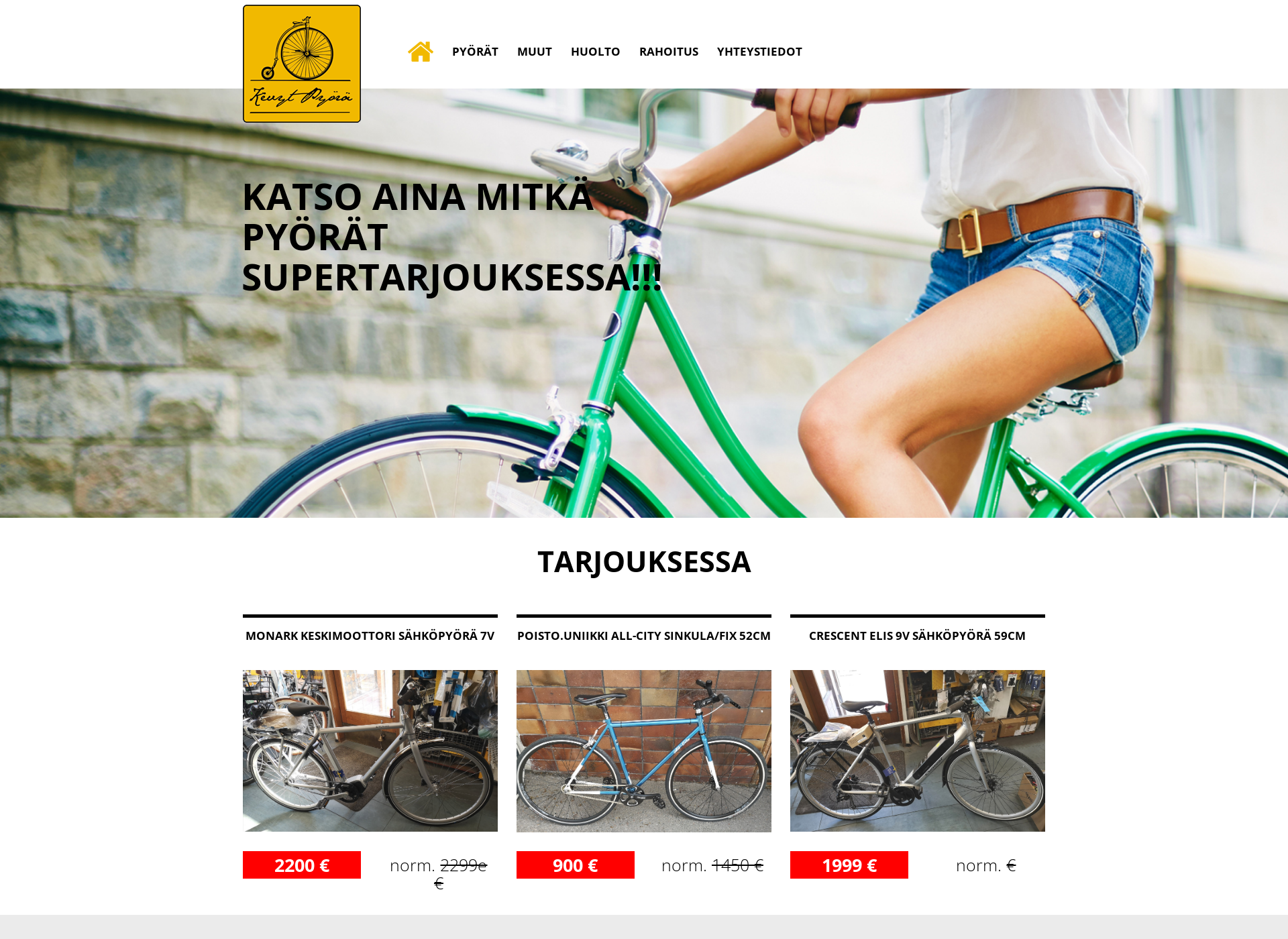Screenshot for kevytpyörä.fi