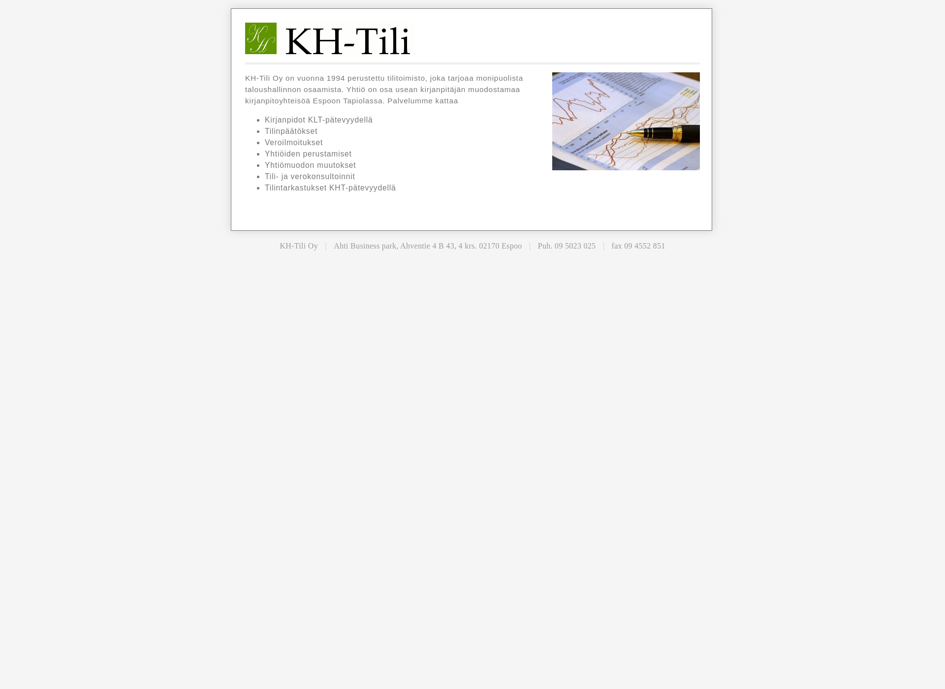 Skärmdump för kh-tili.fi